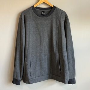 Gray Cotton Blend Pullover Kangaroo Pocket, Size XL